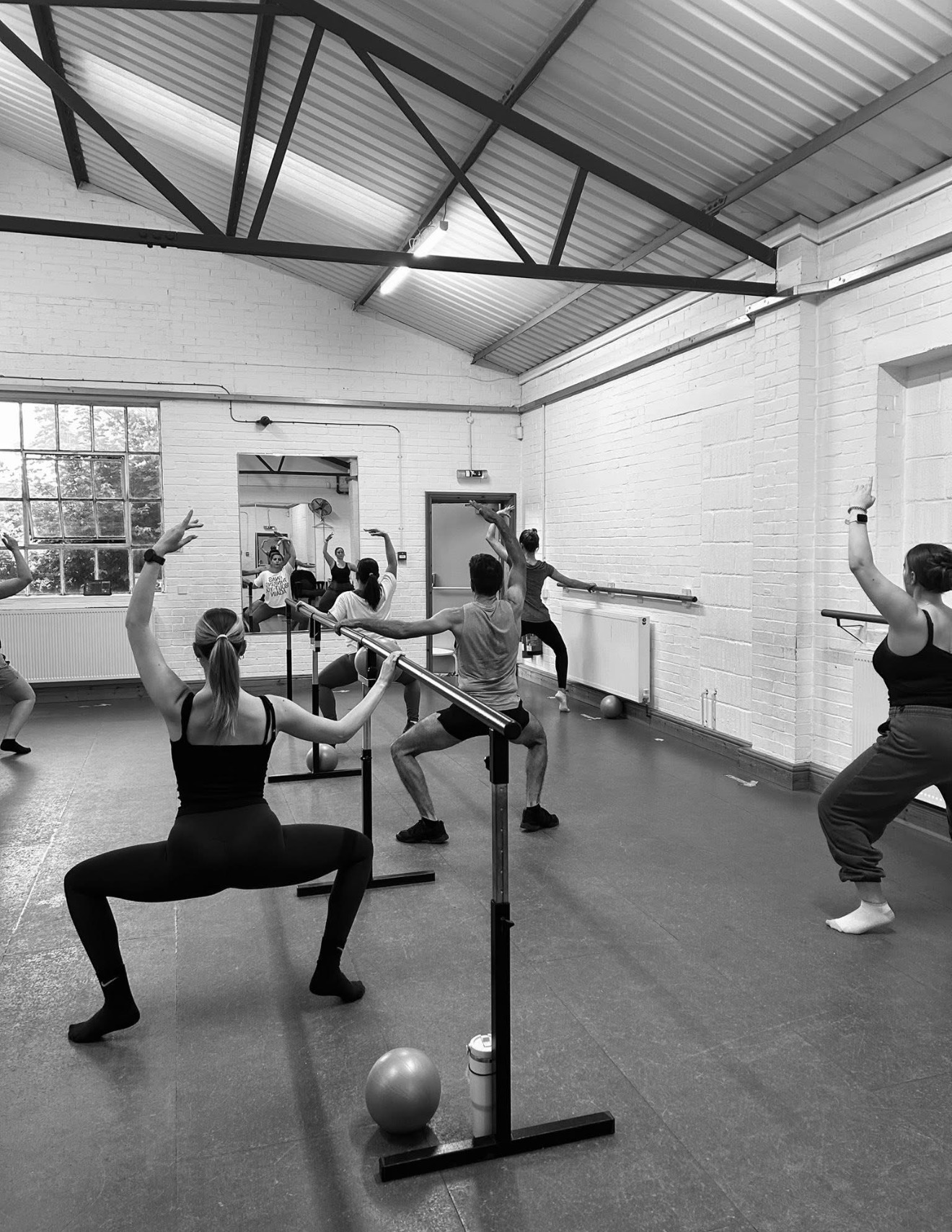 Adults taking part in a Barre with Liv class at the LHTS studios