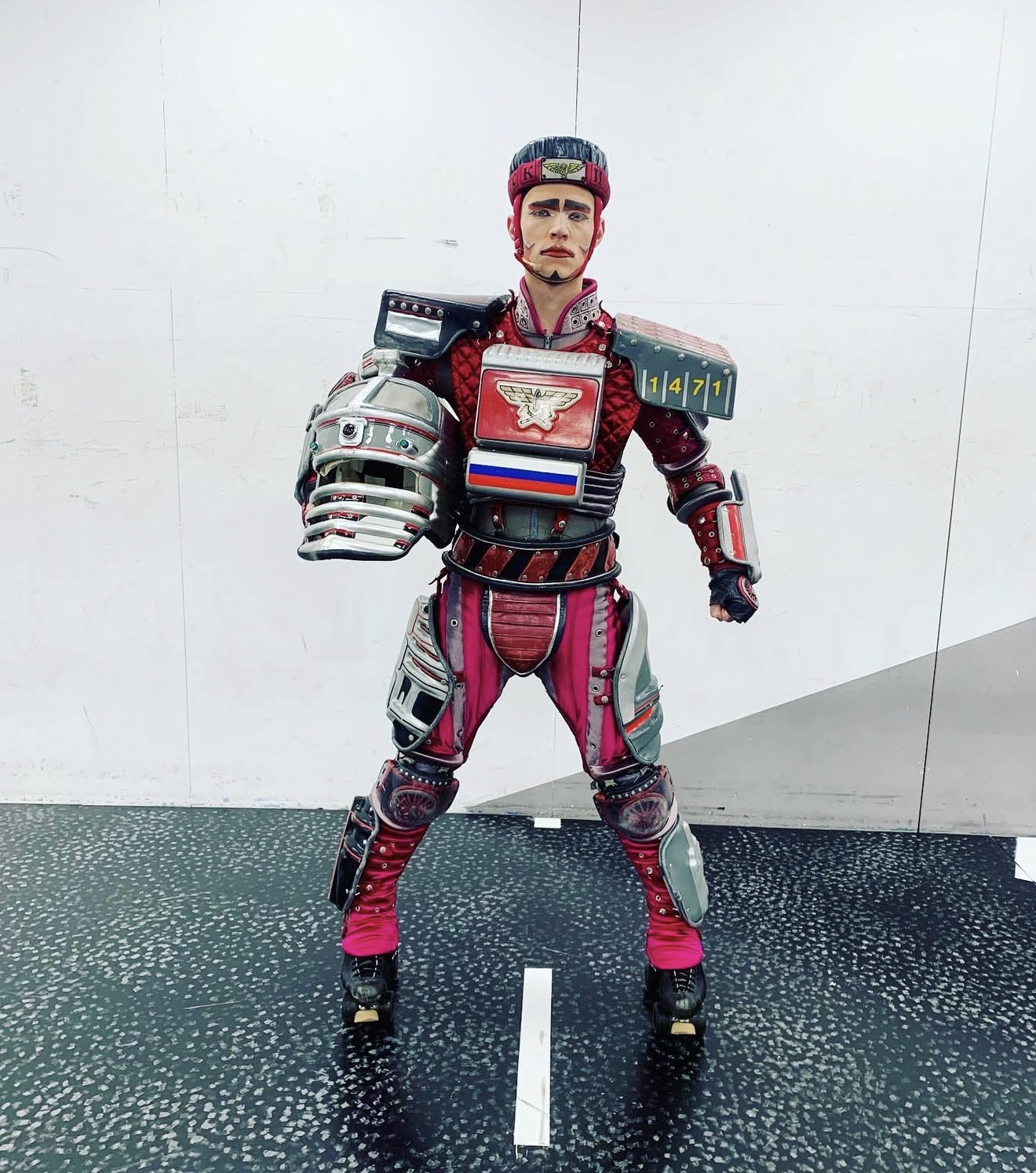Sam in his Starlight Express costume and roller skates